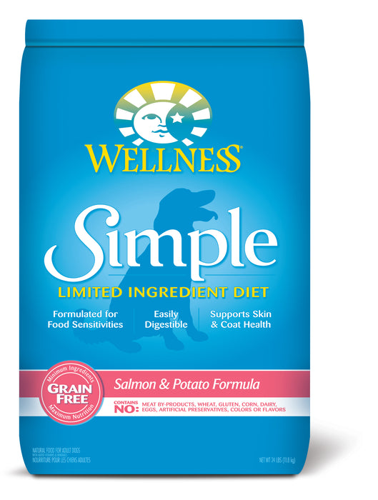 Wellness Simple Salmon & Potato Formula Dry Dog Food [Wt: 24 lb]