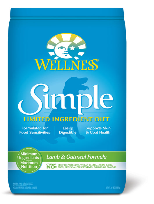 Wellness Simple Lamb & Oatmeal Formula Dry Dog Food [Wt: 26 lb]