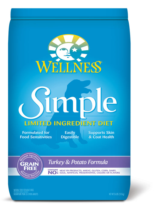 Wellness Simple Turkey & Potato Formula Dry Dog Food [Wt: 26 lb]