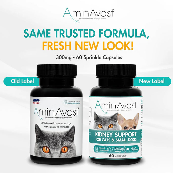 AminAvast® Kidney Health Supplement for Cats and Small Dogs (60 Capsules)