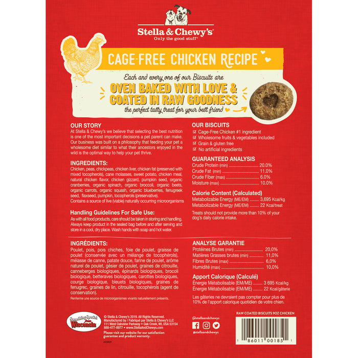 Stella & Chewy's Raw Coated Biscuits Dog Treats, Chicken [Weight : 9oz]
