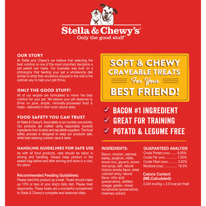 Stella & Chewy's CRAV'N BAC'N Bites Dog Treats - Bacon & Chicken [Weight : 8.25 oz]