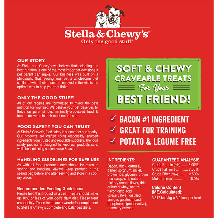 Stella & Chewy's CRAV'N BAC'N Bites Dog Treats - Bacon & Duck [Weight : 8.25 oz]