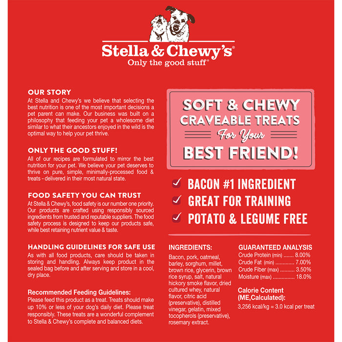 Stella & Chewy's CRAV'N BAC'N Bites Dog Treats - Bacon & Pork [Weight : 8.25 oz]