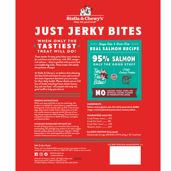 Stella & Chewy's Just Jerky Bites Dog Treats, Salmon [Wt : 6 oz]