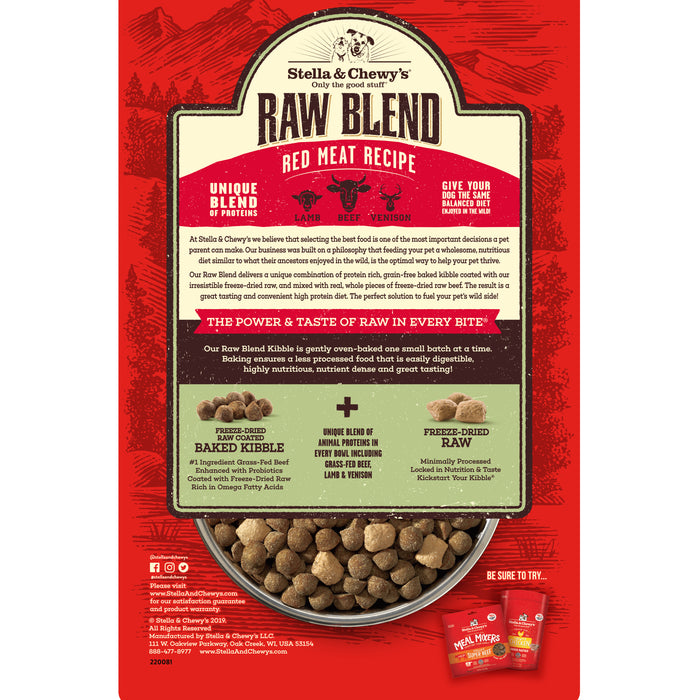 Stella & Chewy's Raw Blend Baked Kibble For Dogs -Red Meat (Lamb, Beef & Venison) [Weight : 3.5lb]