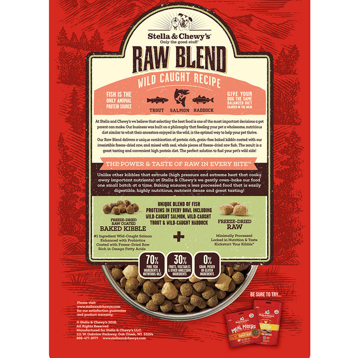 Stella & Chewy's Raw Blend Wild Caught Recipe for Dogs, (Cod, Salmon & Haddock) [Weight : 3.5lb]