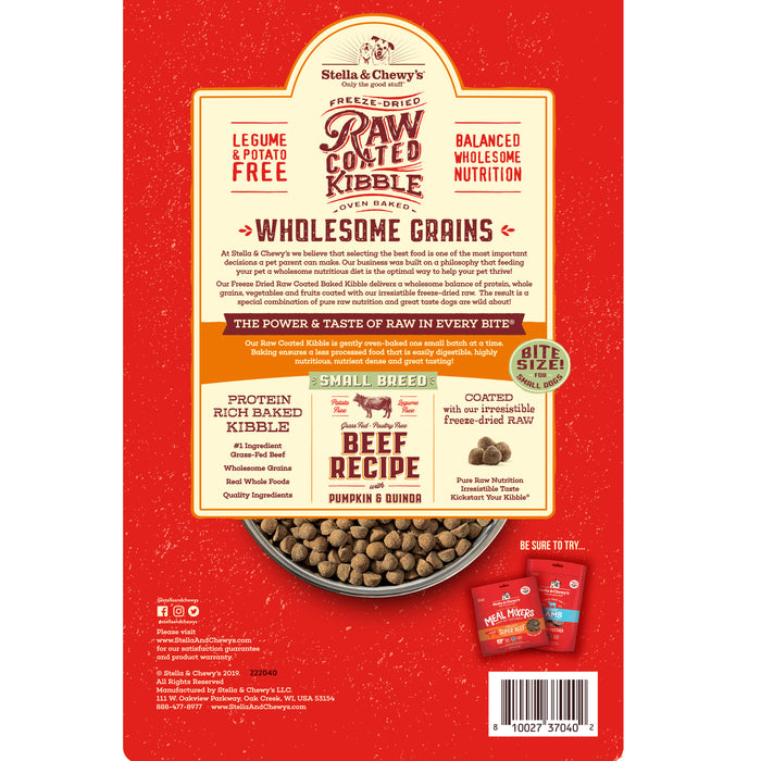Stella & Chewy's Raw Coated Kibble For Dogs , Wholesome Grains Beef Small Breed Recipe  [Weight : 3.5lb]