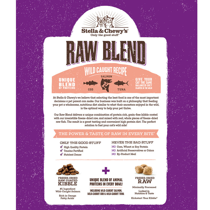 Stella & Chewy's Raw Blend Cat Kibble - Wild-Caught (Cod, Salmon & Tuna)[Weight : 5lb]