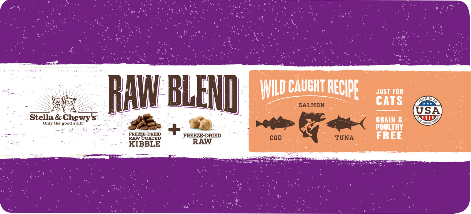 Stella & Chewy's Raw Blend Cat Kibble - Wild-Caught (Cod, Salmon & Tuna)[Weight : 5lb]