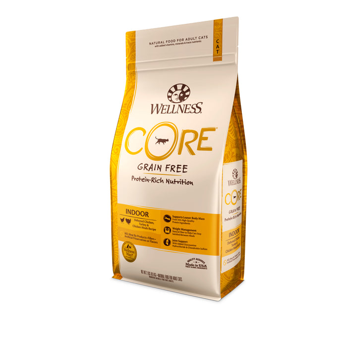 Wellness CORE Indoor Deboned Chicken, Turkey & Chicken Meals Dry Cat Food [Weight: 2 lb]