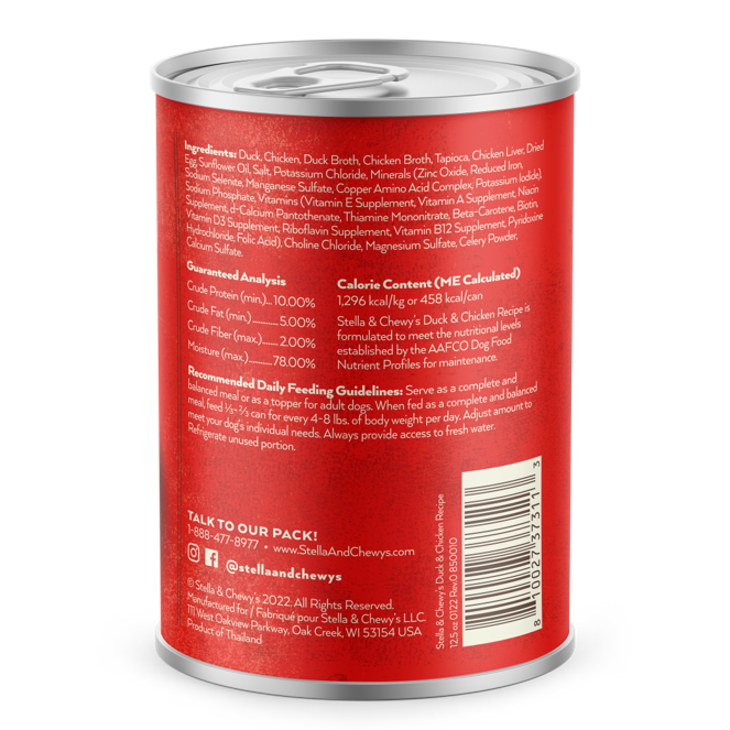 Stella & Chewy's Gourmet Pate For Dogs -  Duck & Chicken Recipe [Weight : 12.5 oz]]
