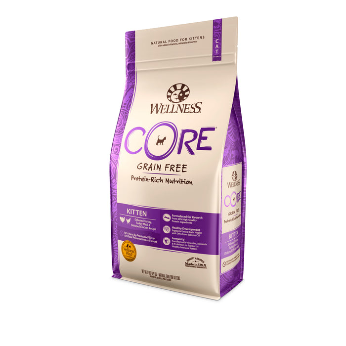 Wellness CORE Kitten Deboned Turkey, Turkey Meal & Deboned Chicken Dry Cat Food [Weight: 2 lb]