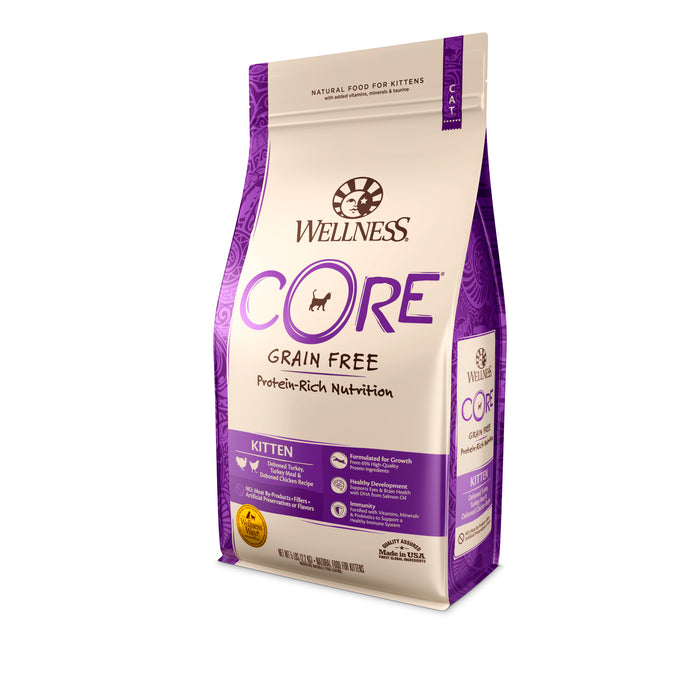 Wellness CORE Kitten Deboned Turkey, Turkey Meal & Deboned Chicken Dry Cat Food [Weight: 5 lb]