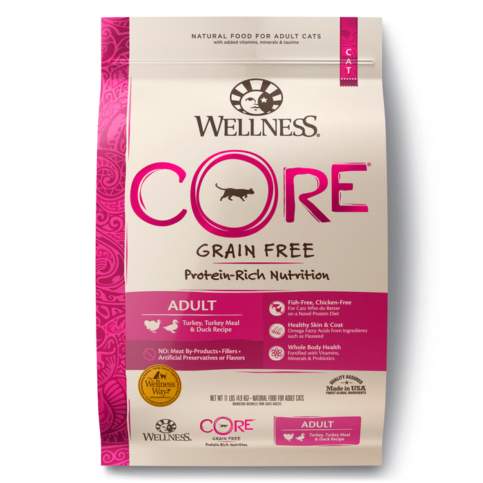 Wellness CORE Original Deboned Turkey, Turkey Meal & Chicken Meal Dry Cat Food [Weight: 11 lb]