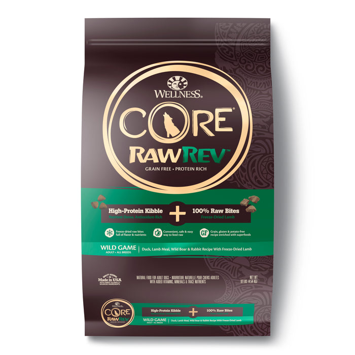 Wellness CORE RawRev Wild Game Dry Dog Food [Weight: 10 lb]