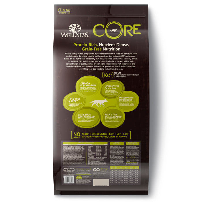 Wellness CORE Reduced Fat Dry Dog Food [Weight: 24 lb]