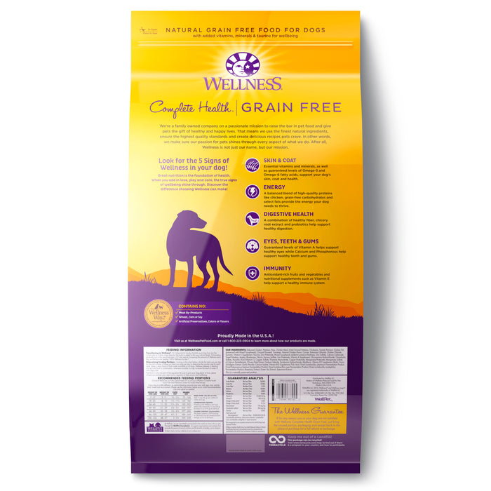 Wellness Complete Health Grain Free Adult Deboned Chicken & Chicken Meal Recipe Dry Dog Food [Wt: 24 lb]