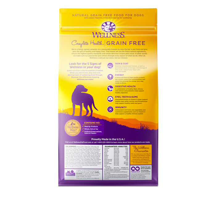 Wellness Complete Health Grain Free Adult Deboned Chicken & Chicken Meal Recipe Dry Dog Food [Wt: 4 lb]