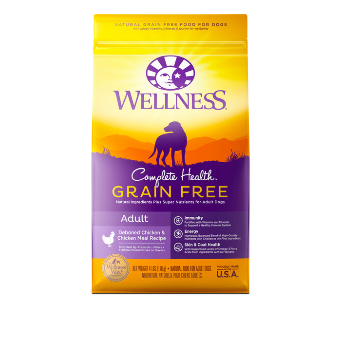 Wellness Complete Health Grain Free Adult Deboned Chicken & Chicken Meal Recipe Dry Dog Food [Wt: 4 lb]