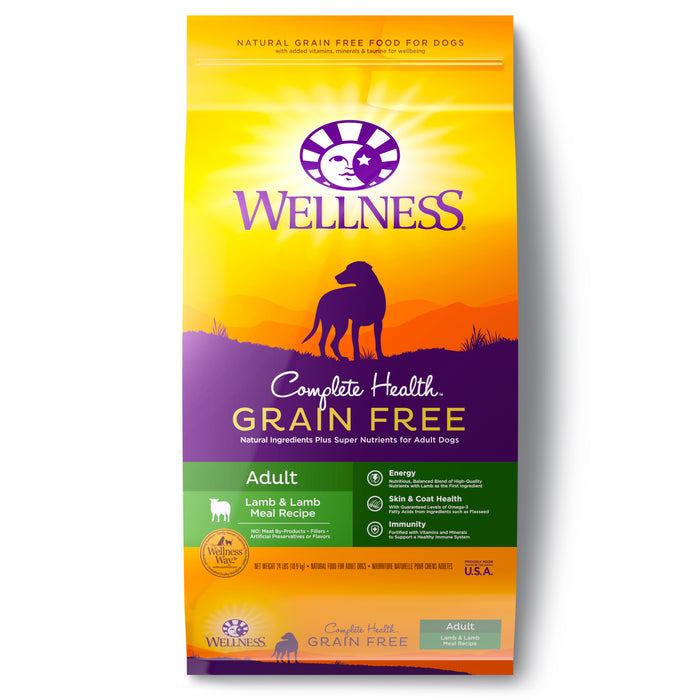 Wellness Complete Health Grain Free Lamb & Lamb Meal Recipe Dry Dog Food [Wt: 24 lb]