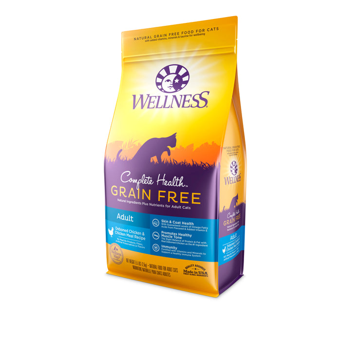 Wellness Complete Health Grain-Free Adult Debones Chicken & Chicken Meal Dry Cat Food [Weight: 5.5 lb]