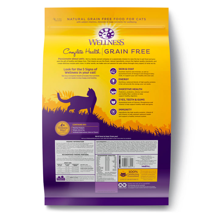 Wellness Complete Health Grain-Free Indoor Salmon & Herring Dry Cat Food [Weight: 11.5 lb]
