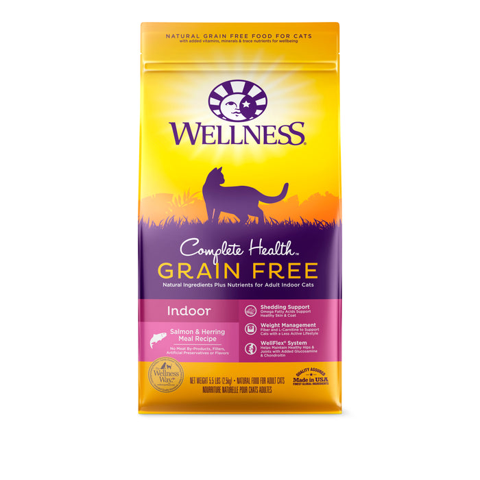Wellness Complete Health Grain-Free Indoor Salmon & Herring Dry Cat Food [Weight: 5.5 lb]