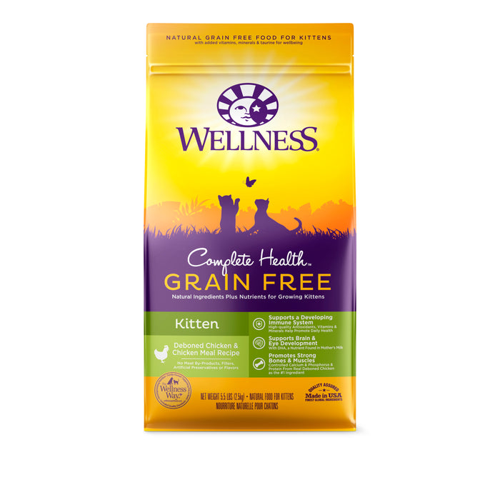 Wellness Complete Health Grain-Free Kitten Dry Cat Food [Weight : 5.5 lb]