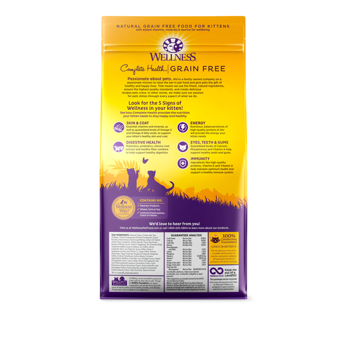 Wellness Complete Health Grain-Free Kitten Dry Cat Food [Weight : 5.5 lb]