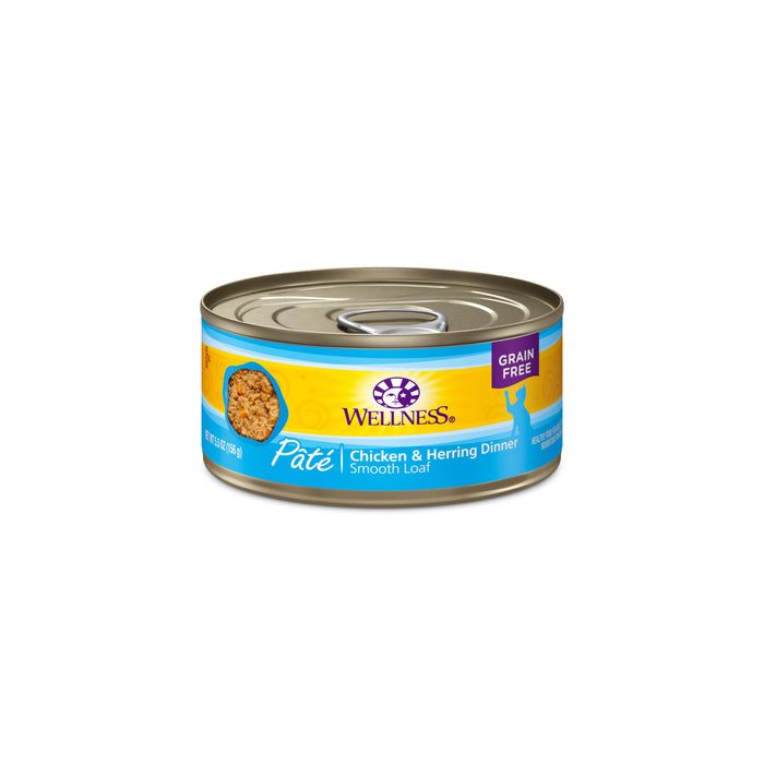 Wellness Complete Health Pate Chicken & Herring Wet Cat Food [Weight : 5.5 oz]