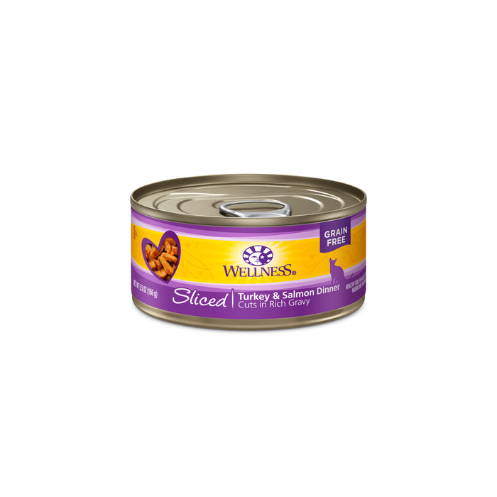 Wellness Complete Health Sliced Turkey & Salmon Dinner Canned Cat Food [Weight : 5.5 oz]