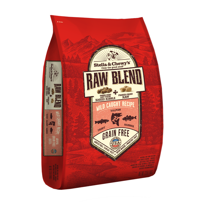 Stella & Chewy's Raw Blend Wild Caught Recipe for Dogs, (Cod, Salmon & Haddock) [Weight : 22lb]