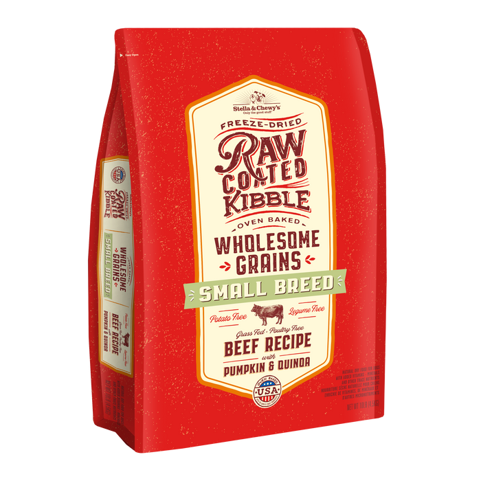 Stella & Chewy's Raw Coated Kibble For Dogs , Wholesome Grains Beef Small Breed Recipe  [Weight : 10lb]