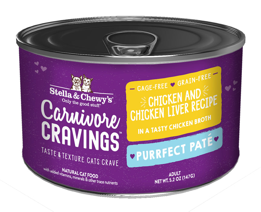 Stella & Chewy's Carnivore Cravings Purrfect Pate Can - Chicken And Chicken Liver in Broth [Weight : 5.2 oz]