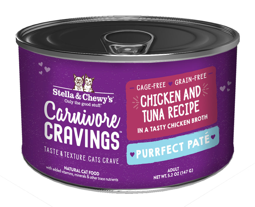 Stella & Chewy's Carnivore Cravings Purrfect Pate Can - Chicken And Tuna in Broth [Weight : 5.2 oz]