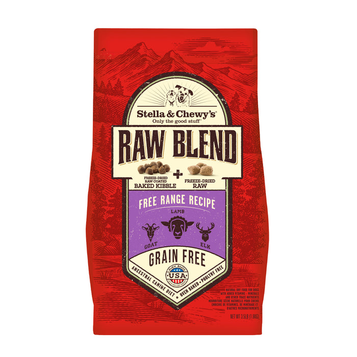 Stella & Chewy's Raw Blend Baked Kibble For Dogs - Free Range (Goat, Lamb & Elk) [Weight : 3.5lb]