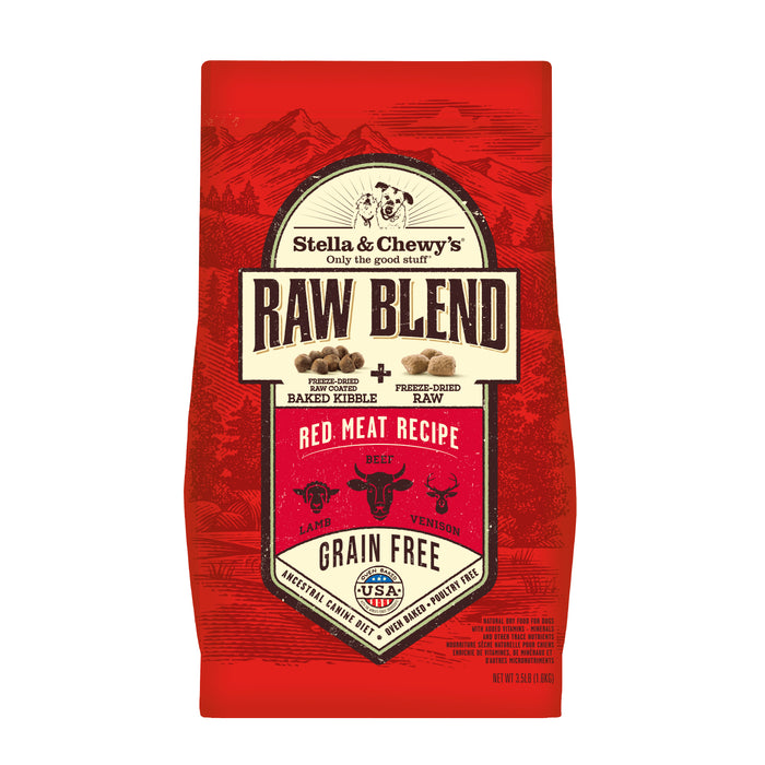 Stella & Chewy's Raw Blend Baked Kibble For Dogs -Red Meat (Lamb, Beef & Venison) [Weight : 3.5lb]