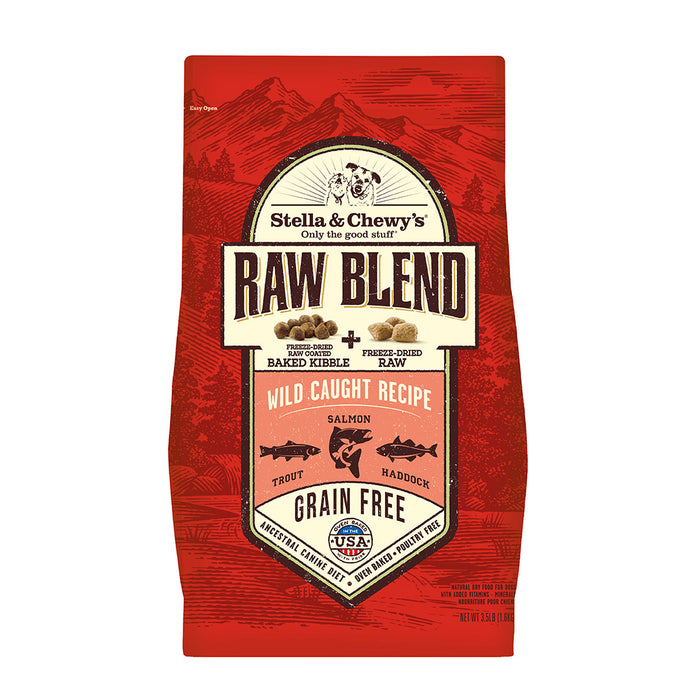 Stella & Chewy's Raw Blend Wild Caught Recipe for Dogs, (Cod, Salmon & Haddock) [Weight : 3.5lb]