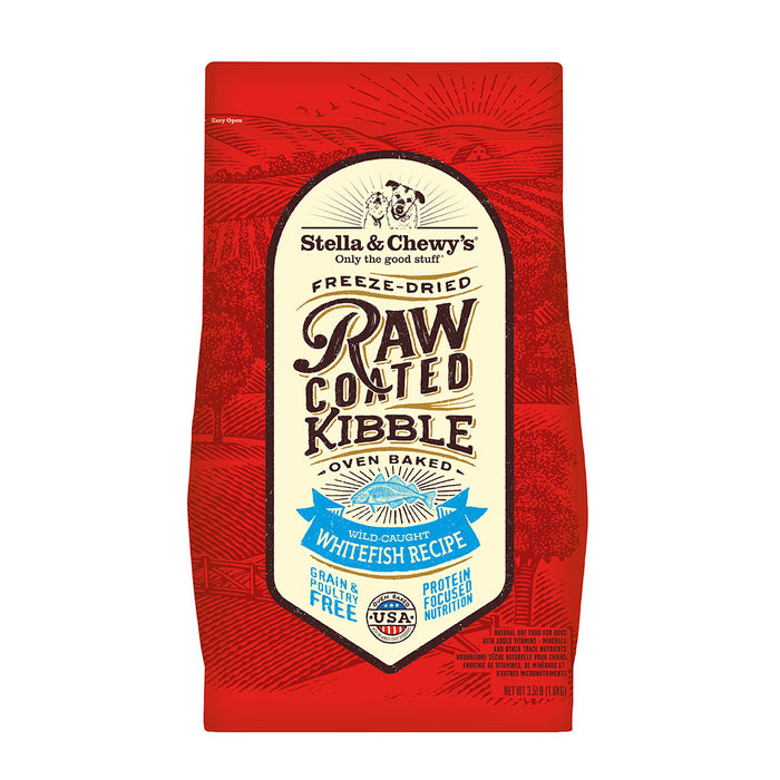Stella & Chewy's Raw Coated Kibble For Dogs, Whitefish [Weight : 3.5lb]