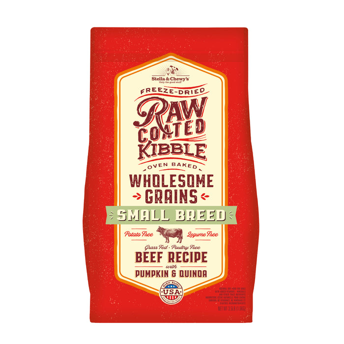 Stella & Chewy's Raw Coated Kibble For Dogs , Wholesome Grains Beef Small Breed Recipe  [Weight : 3.5lb]