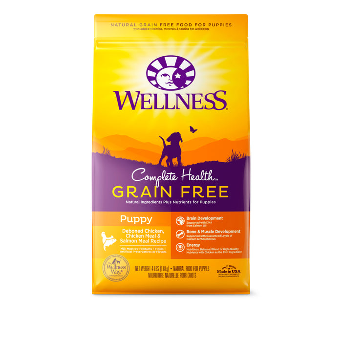Wellness Complete Health Grain-Free Puppy Dry Dog Food [Wt: 4 lb]