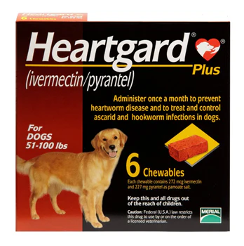 Heartgard Plus Chewables Heartworm, Roundworm, and Hookworm Prevention for Dogs