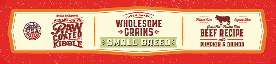 Stella & Chewy's Raw Coated Kibble For Dogs , Wholesome Grains Beef Small Breed Recipe  [Weight : 10lb]
