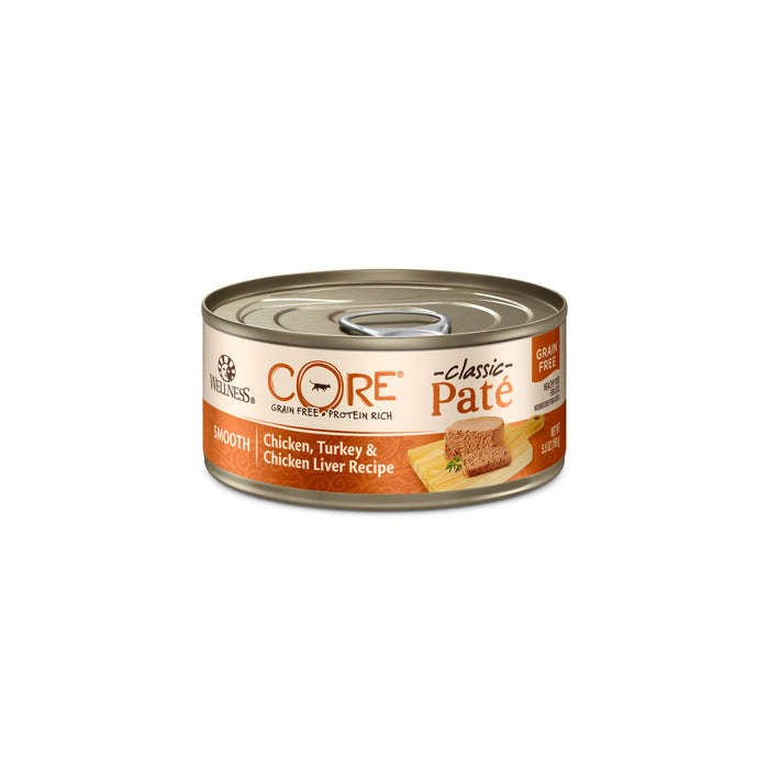 Wellness CORE Grain-Free Chicken, Turkey & Chicken Liver Formula Wet Cat Food [Weight : 5.5 oz]