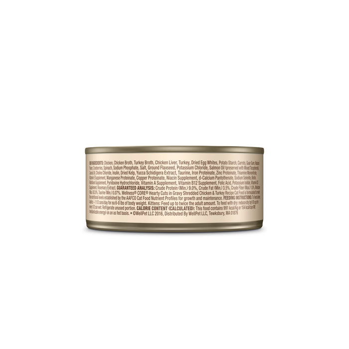 Wellness CORE Hearty Cuts in Gravy Shredded Chicken & Turkey Recipe Canned Cat Food [Weight : 5.5 oz]