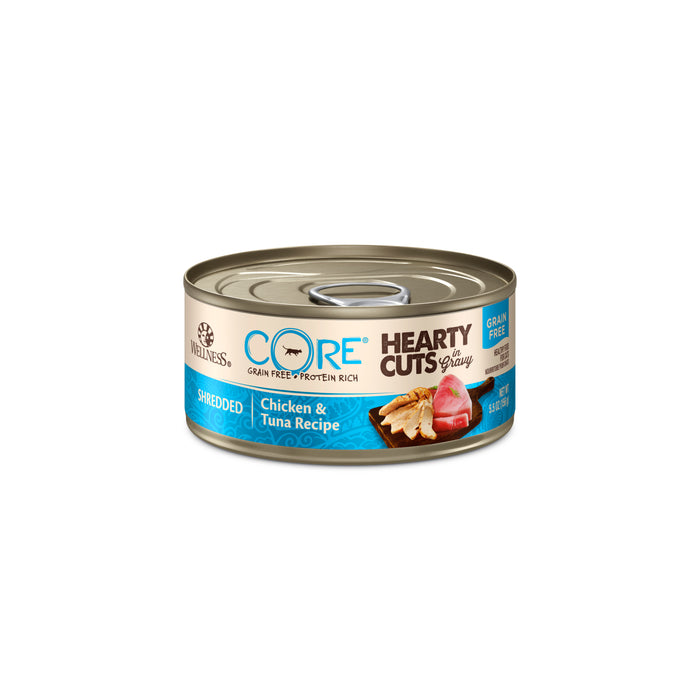 Wellness CORE Hearty Cuts in Gravy Shredded Chicken & Tuna Recipe Canned Cat Food [Weight : 5.5 oz]