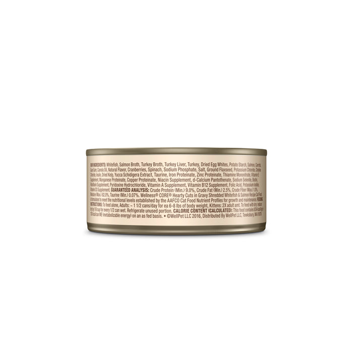 Wellness CORE Hearty Cuts Shredded Whitefish & Salmon Canned Cat Food [Weight : 5.5 oz]
