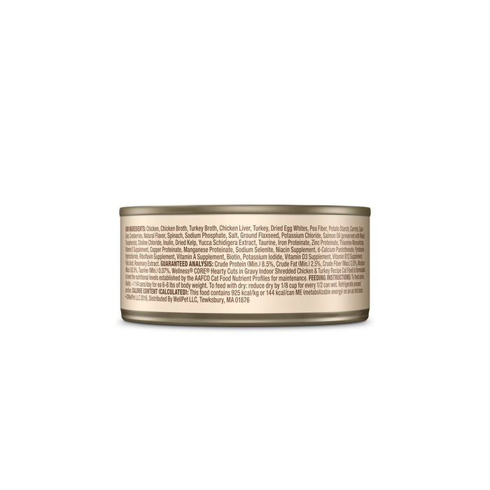 Wellness CORE Hearty Cuts Indoor Shredded Chicken & Turkey Canned Cat Food [Weight : 5.5 oz]