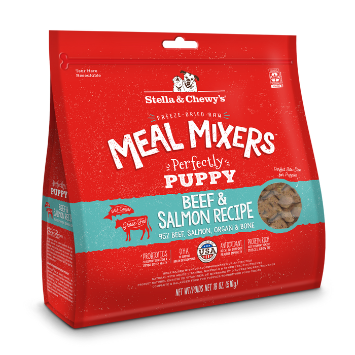 Stella & Chewy's Perfectly Puppy Beef & Salmon Freeze-Dried Meal Mixers For Dogs [Weight : 18oz]